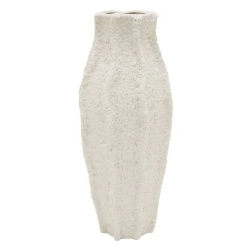 Talia Ceramic Vase: Textured White - 22x63