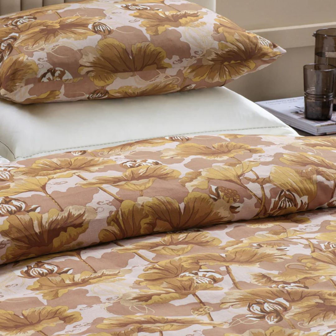 Waterlily Clay Duvet Cover - King