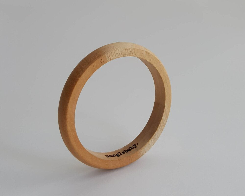 Freja Wood Natural Bangle - Small