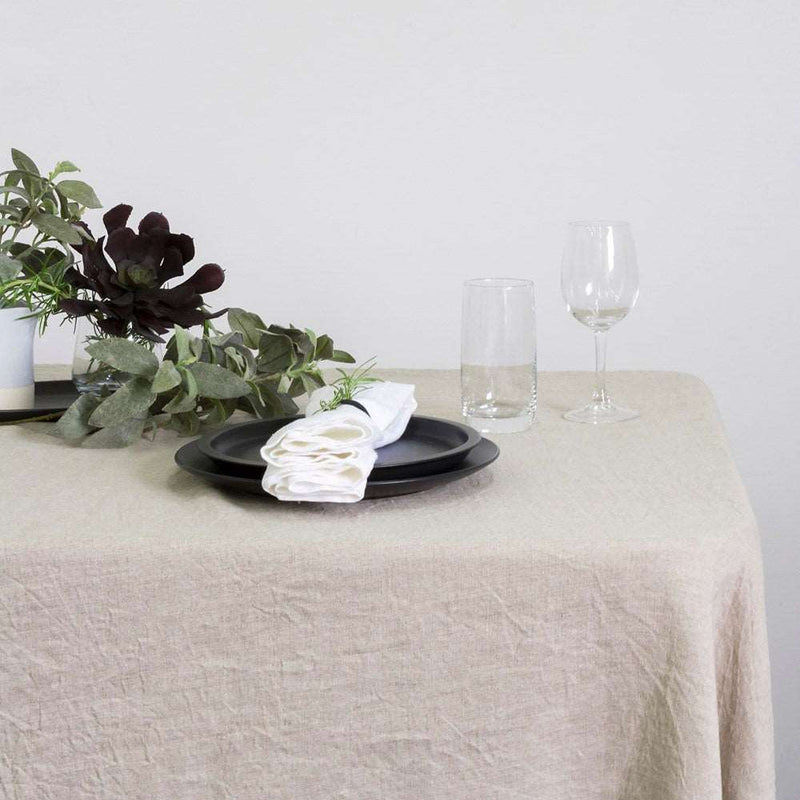 100% Linen Hemmed Runner - 40x150 Natural