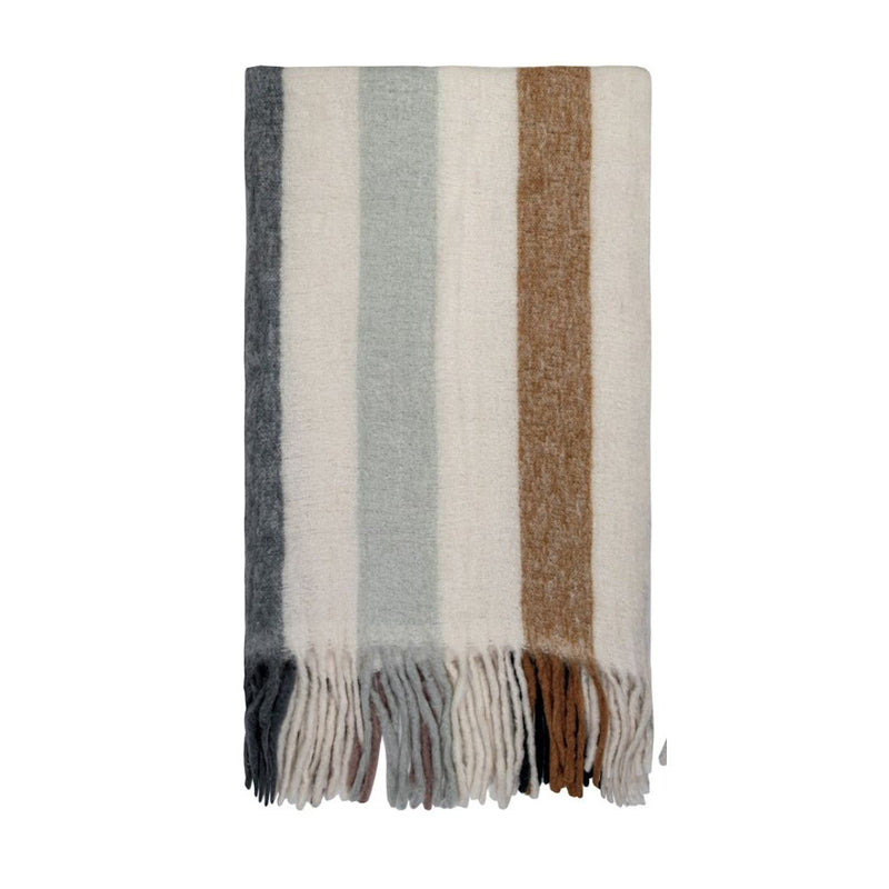 Mina Narrow Stripe Bumble Fringe Throw