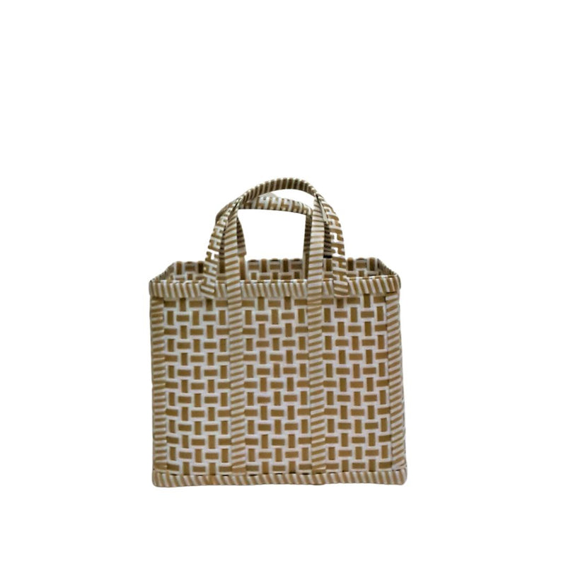 Juno Beige & White Bag - X Small