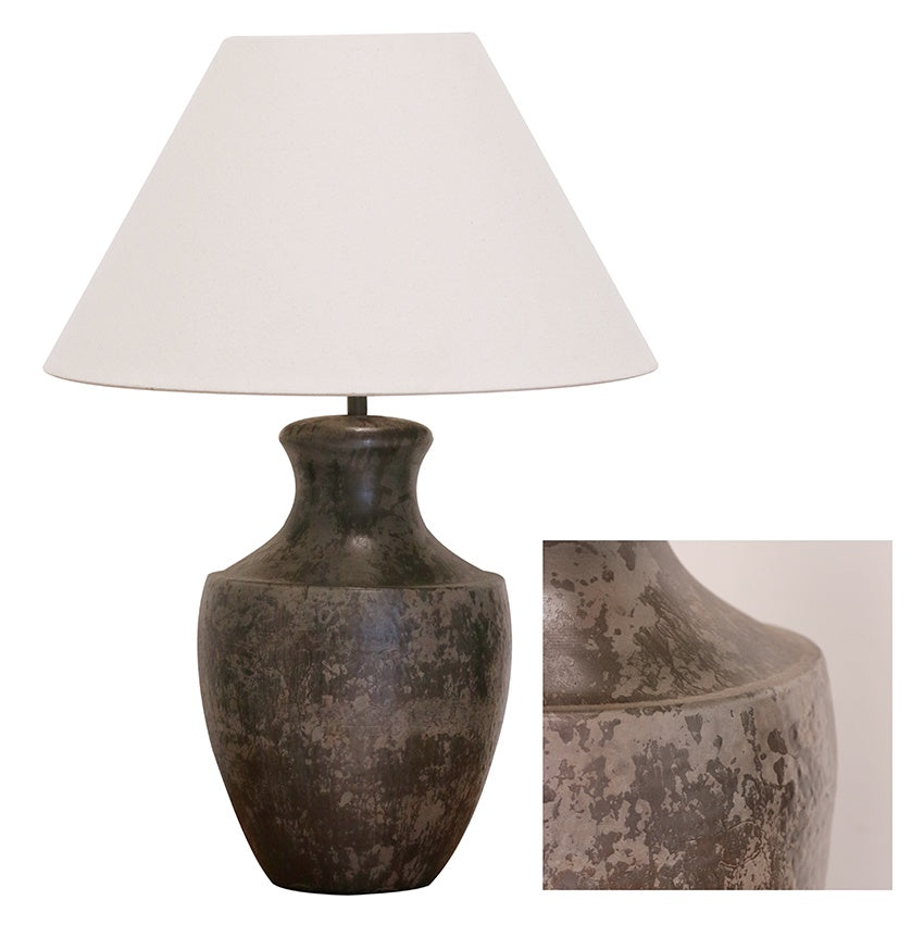 Bombay Urn Lamp Base in Aged Pewter Finish
