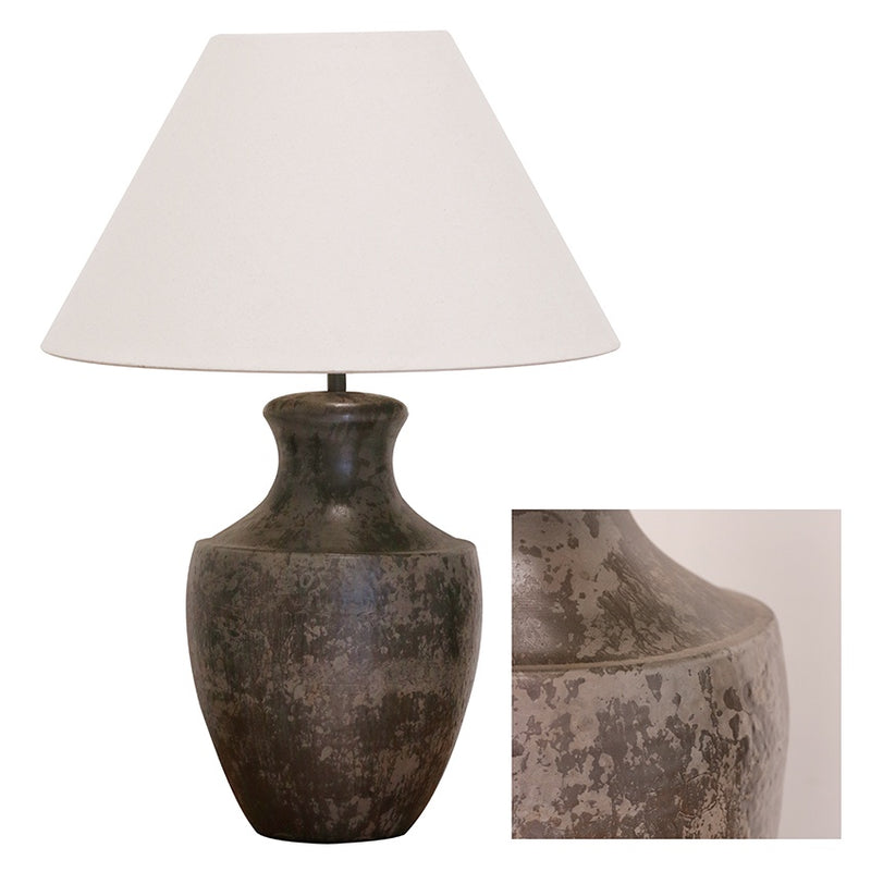 Bombay Urn Lamp Base in Aged Pewter Finish
