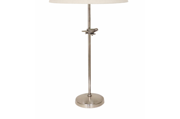 Lampbase with Bird in Pewter Finish