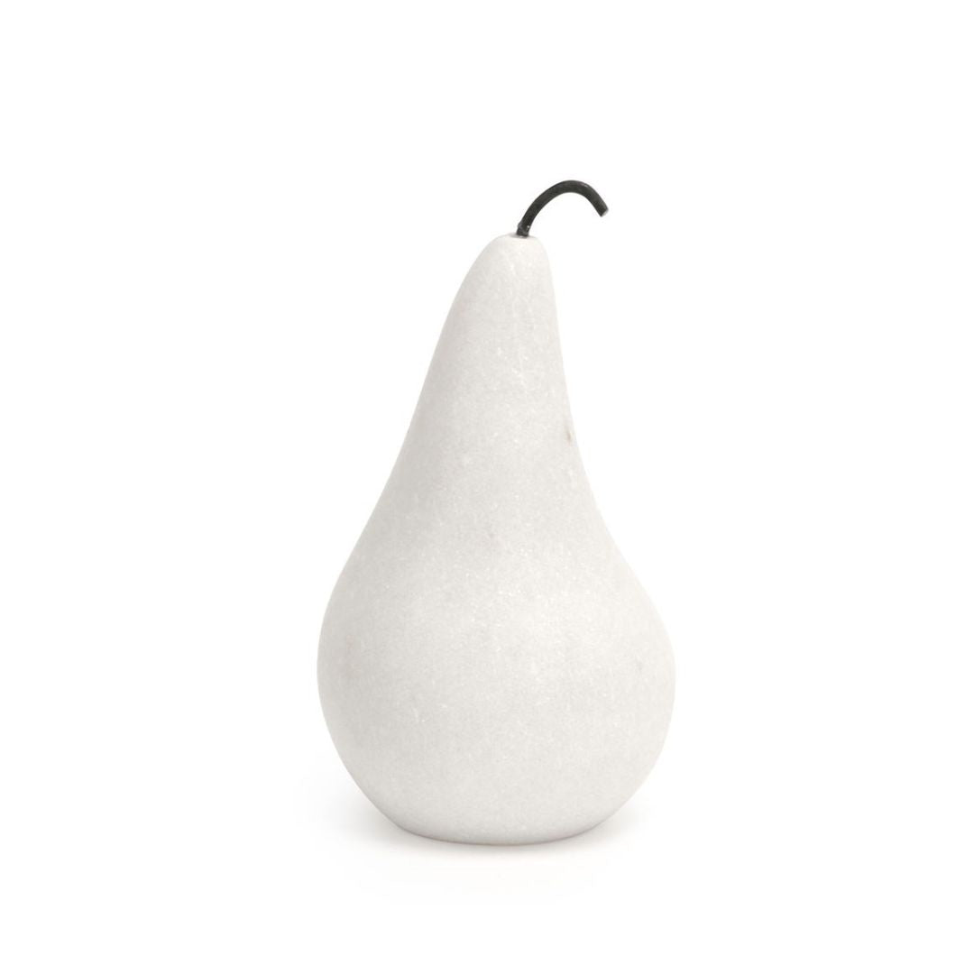 White Marble Decorative Pear - Large
