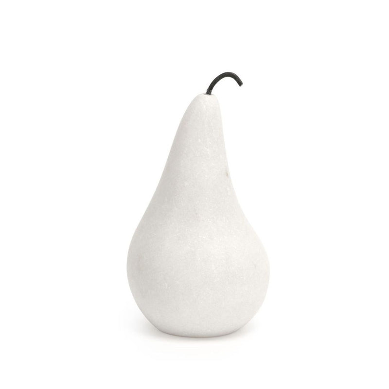 White Marble Decorative Pear - Large