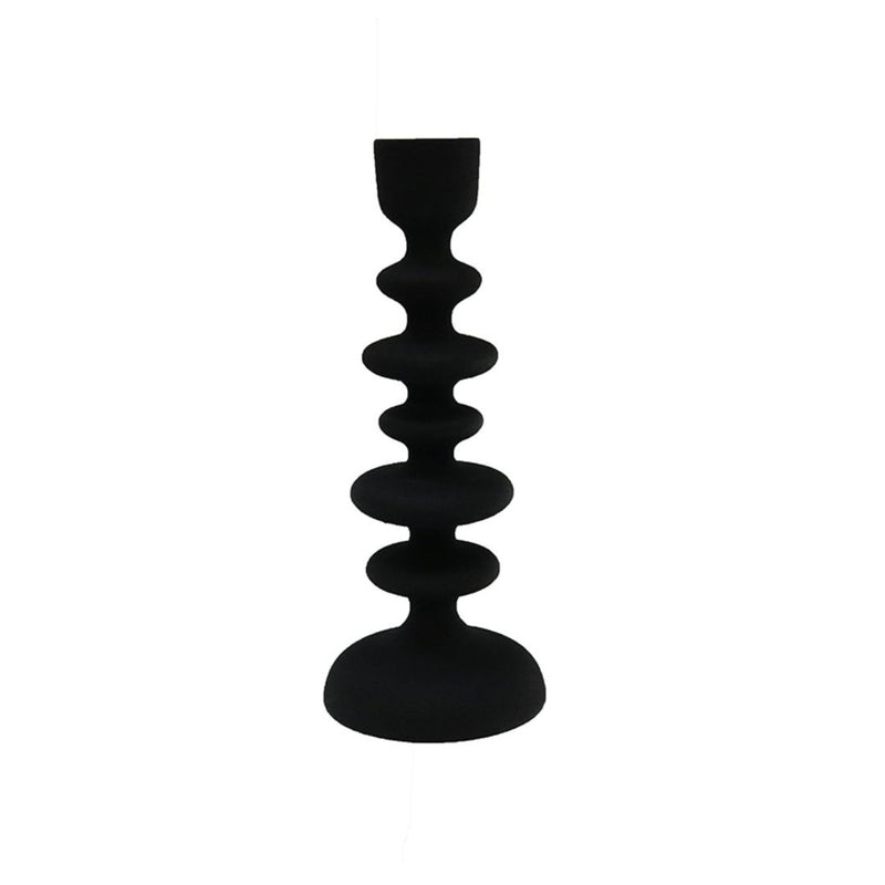 Textured Candle Stick: Black - 26cm