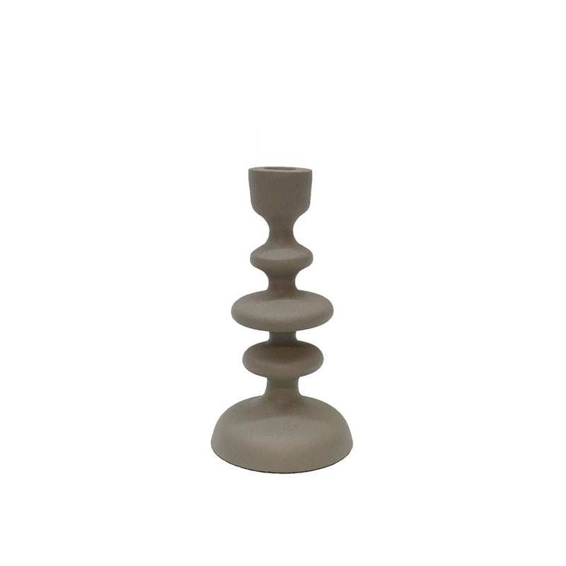 Textured Candle Stick: Off White - 20cm
