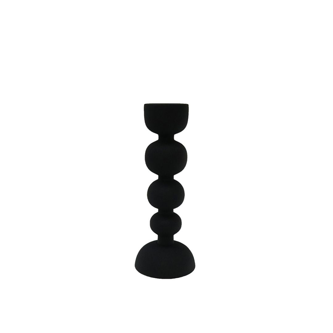 Textured Candle Stick: Black - 18cm