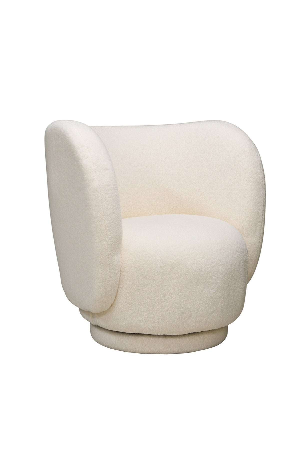 Baxter Tate Swivel Chair Faux Shearling Off-White