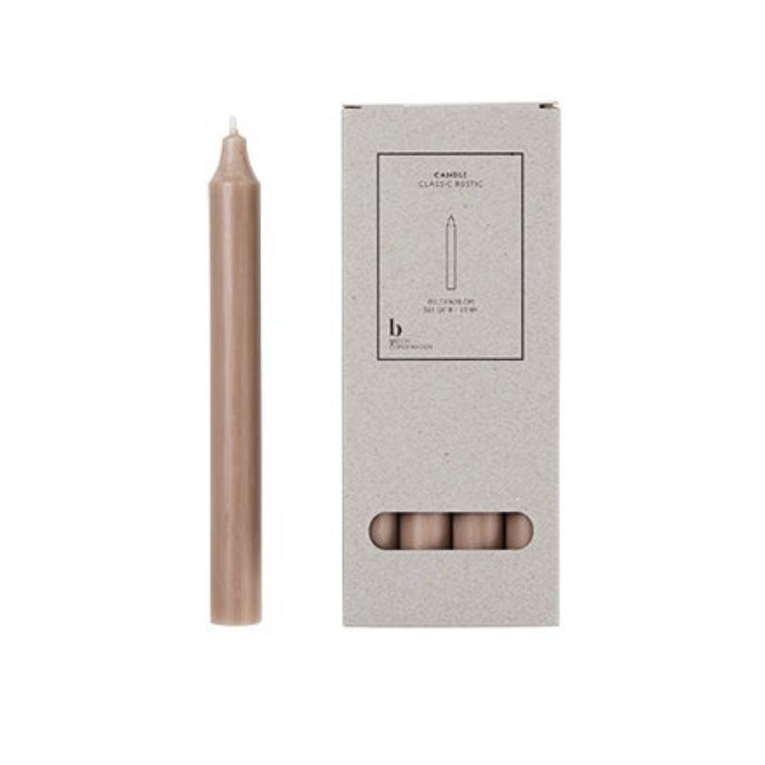 Broste Taper Candle H20: Linen - Set of 8