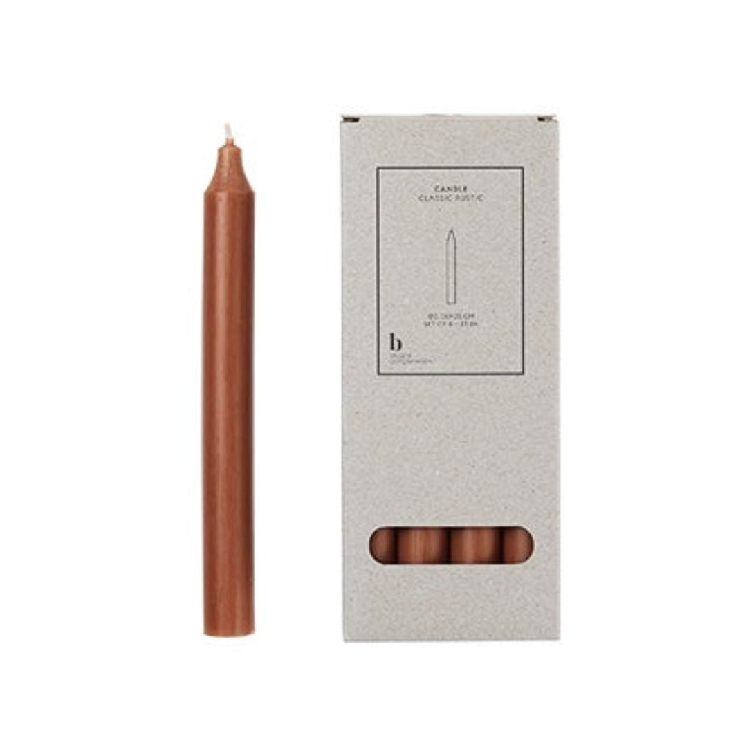 Broste Taper Candle H20: Mocca - Set of 8