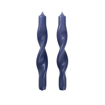 Broste Candle Twist Baja Blue - Set of 2