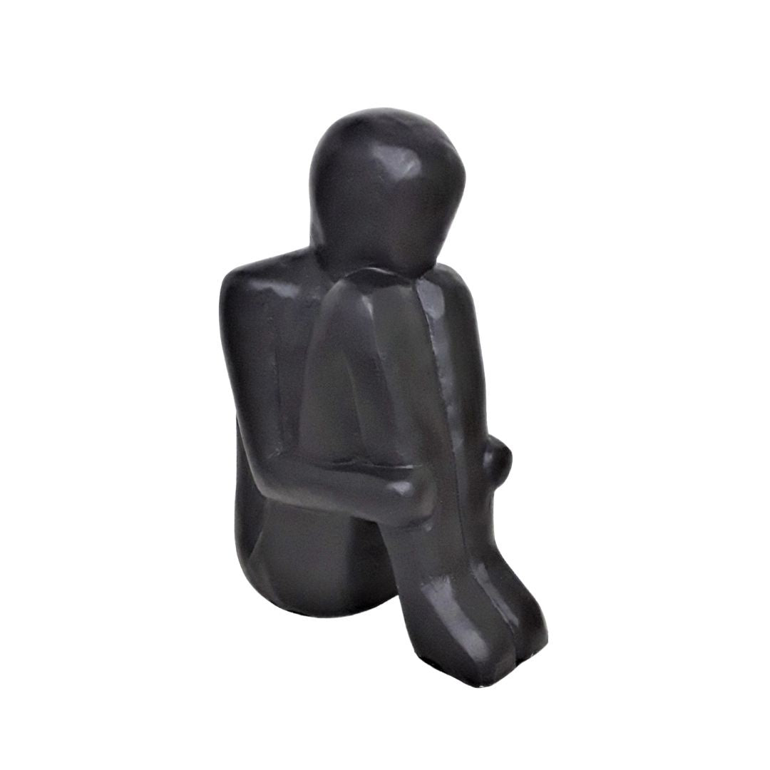 Wooden Sitting Figure Black