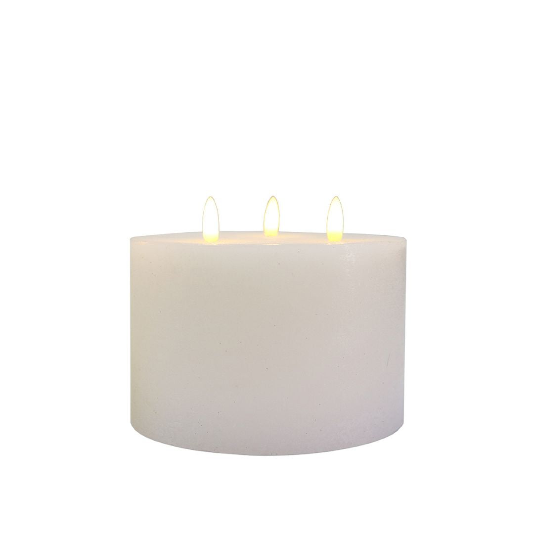 LED Battery White Pillar Candle - D15x10