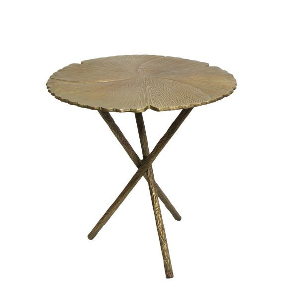 Brass Leaf Side Table