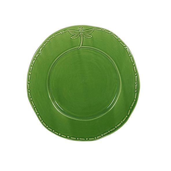 Dragonfly Stoneware Green Lunch Plate