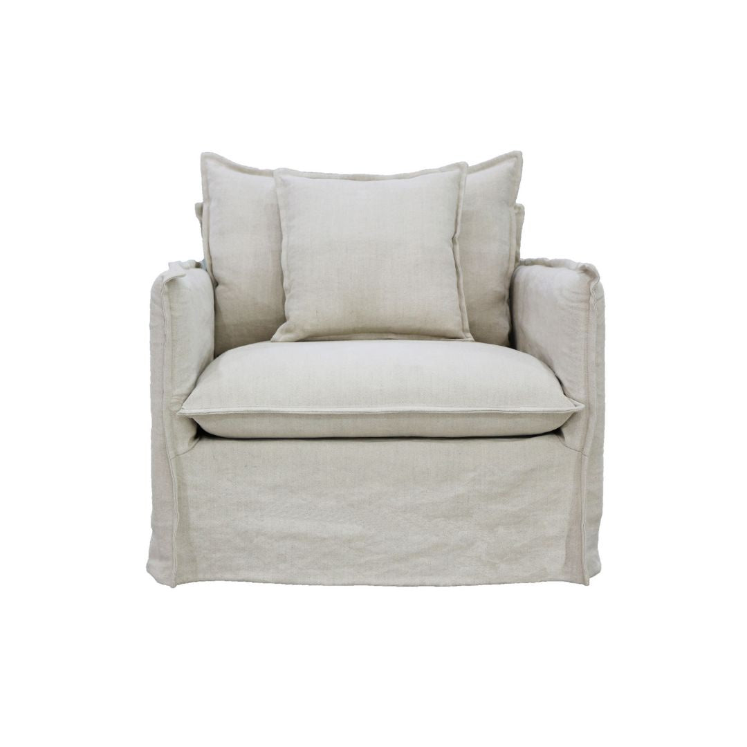 Chantilly Slip Cover Armchair - Salt & Pepper