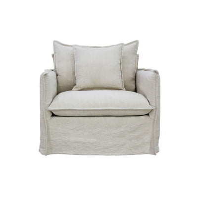 Chantilly Slip Cover Armchair - Salt & Pepper