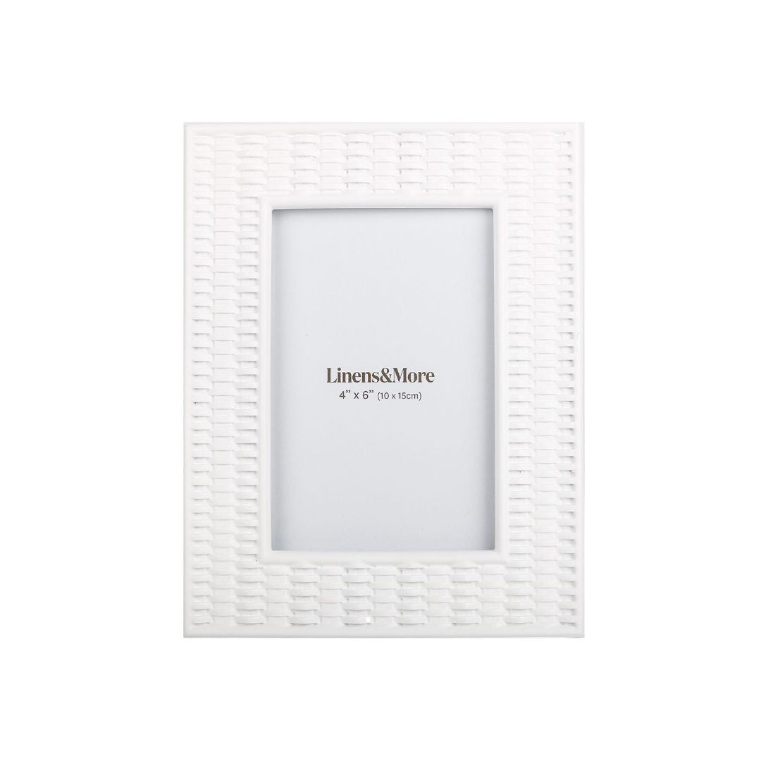 Woven White Photo Frame - 4x6"