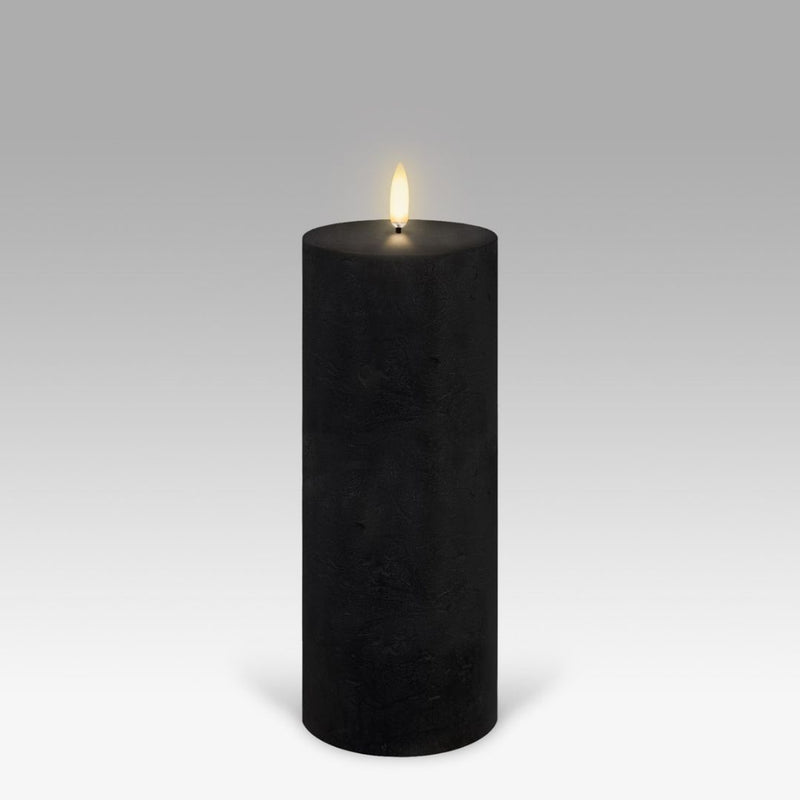 LED Pillar Candle: Matte Black - 7.8x20.3cm
