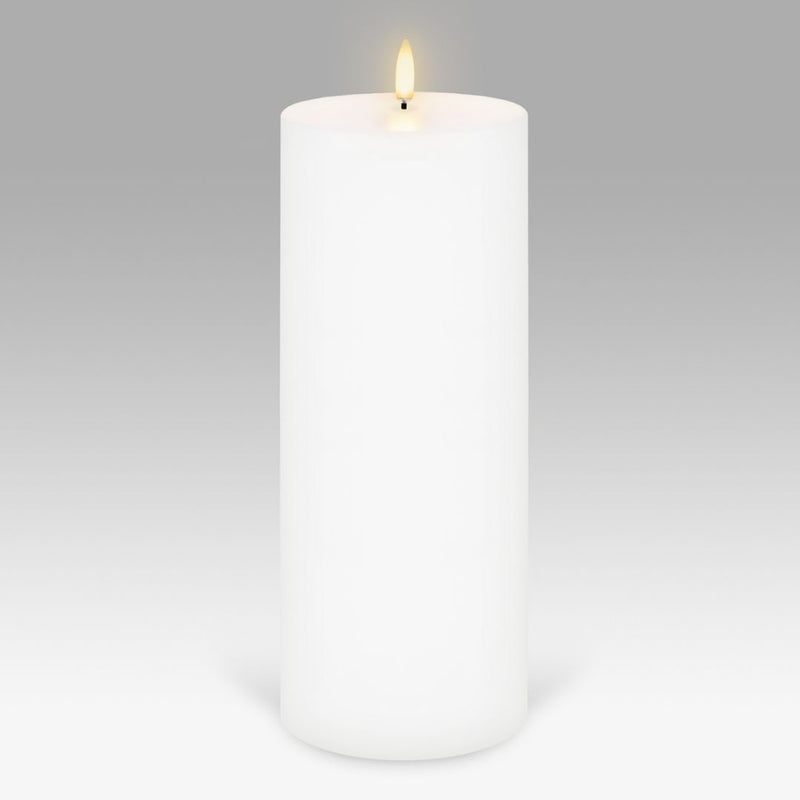 LED Pillar Candle: Nordic White - 10.1x25.4cm