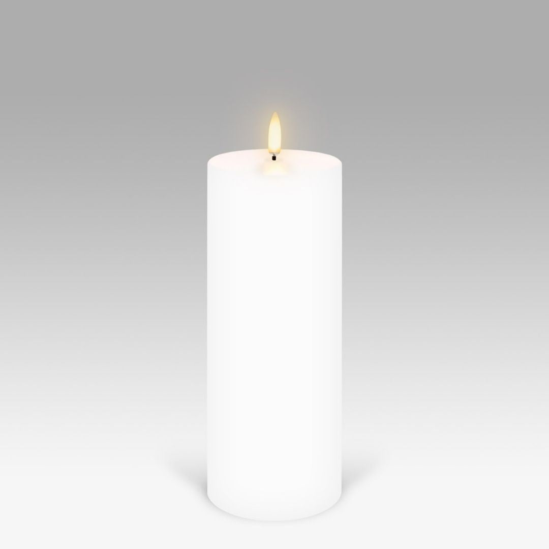 LED Pillar Candle: Nordic White - 7.8x20.3cm