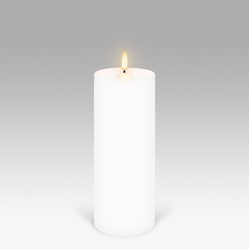 LED Pillar Candle: Nordic White - 7.8x20.3cm