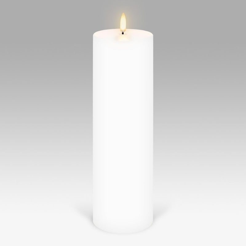 LED Pillar Candle: Nordic White - 7.8x25.4cm