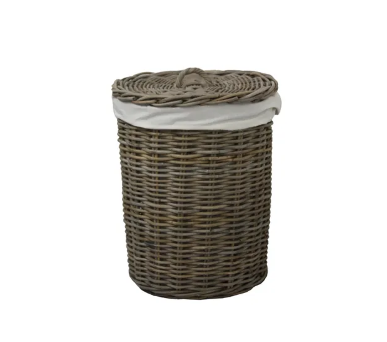 Round Rattan Laundry Basket Small