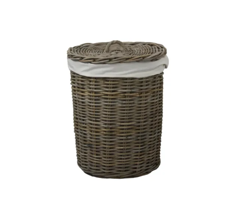 Round Rattan Laundry Basket Small