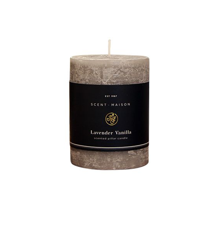 Maison Pillar Candle Lavender Vanilla 3x4"