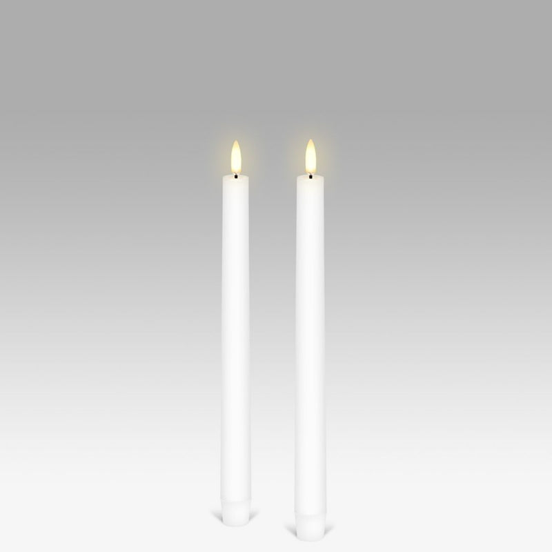 LED Taper Candle: Nordic White - Pack of 2 - 2.3x25cm