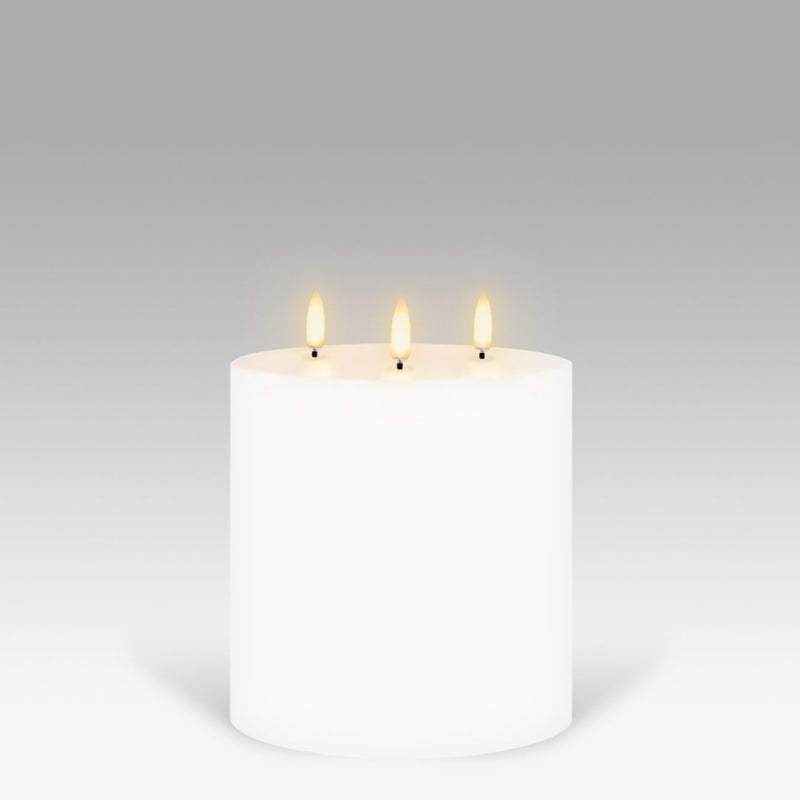 LED Triple Wick Candle: Nordic White - 15.2x15.2cm