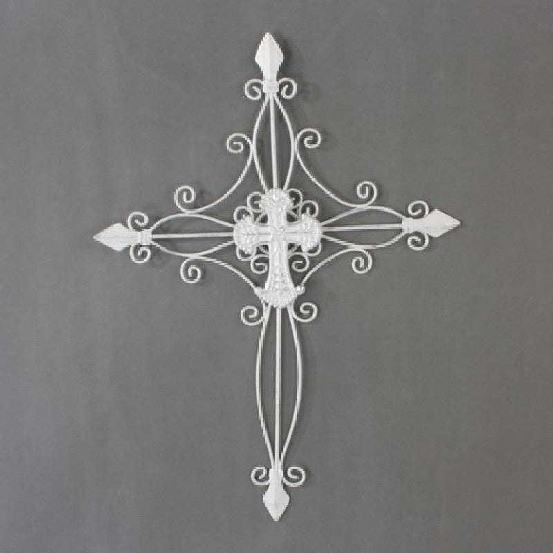 White Cross Wall Plaque