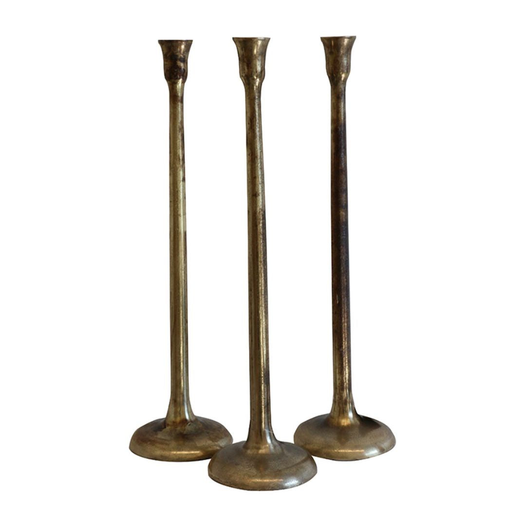 Haveli Candlestick in Antique Brass Finish - 61H