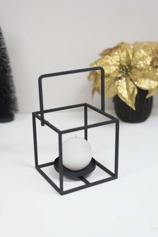 Cube Tealight Holder Black