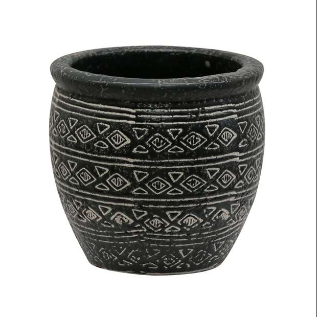 Aztec Pot - Black/Natural Medium