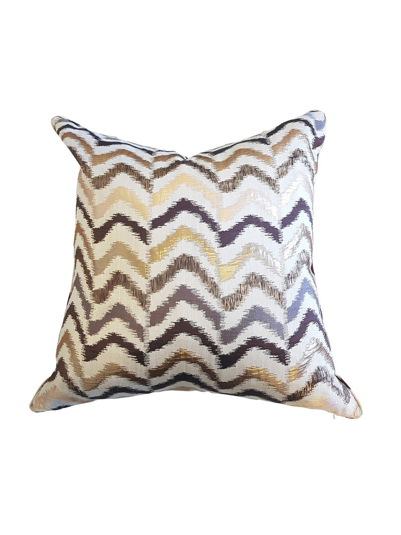 Metallic Wave Design Cushion with Piping - 60x60