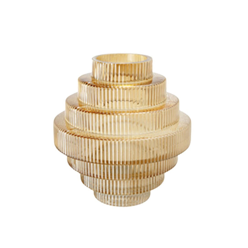 Esti Stepped Amber Glass Vase - Large