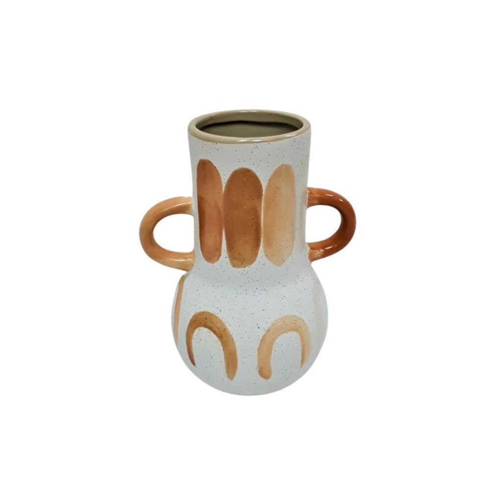 Pompeii Vase - White/Rust