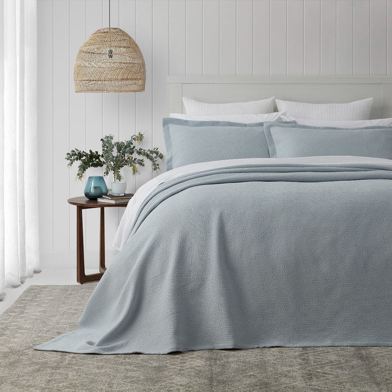 Porto Duck Egg Bedspread Set - Queen with 2Pillowcases