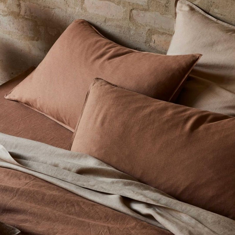 Ravello Linen Biscuit Pillowcase in Pair