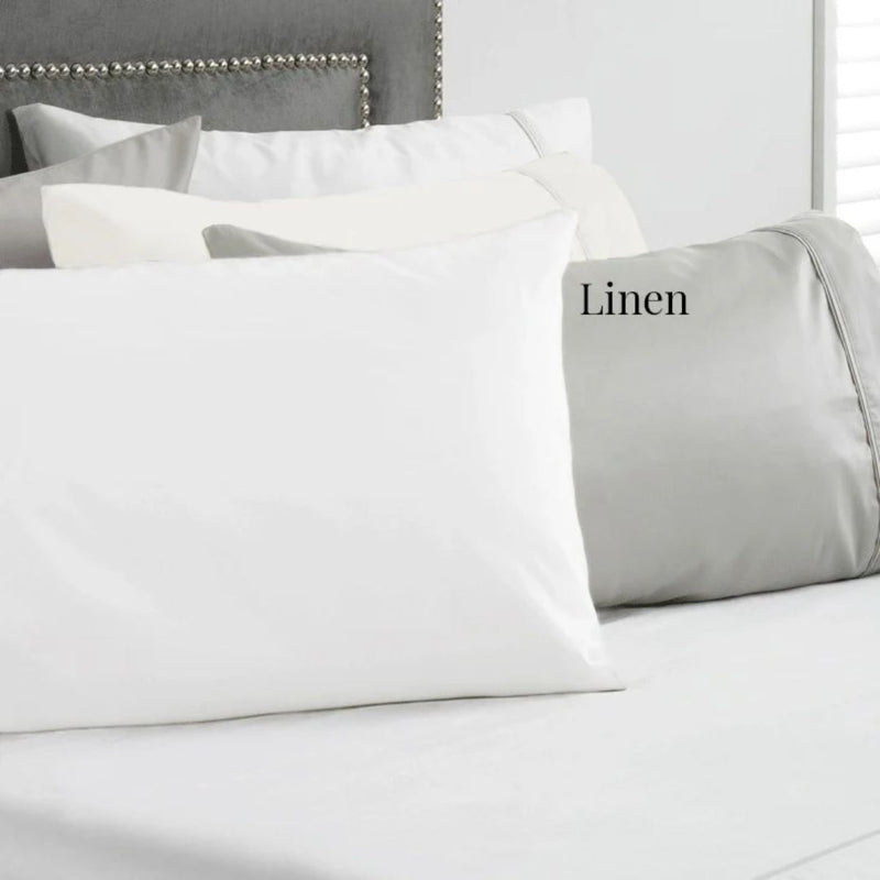 1000TC Sateen Fitted Sheet: Optic White - Super King