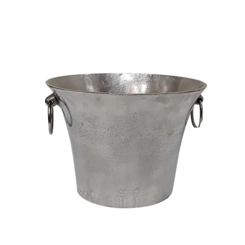 Raw Nickel Ice Bucket with Handles