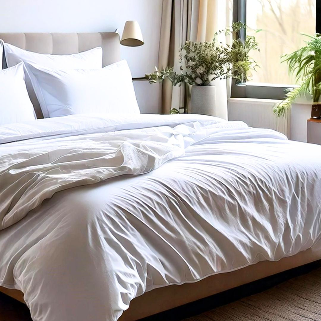 300TC White Duvet Cover Set - Queen