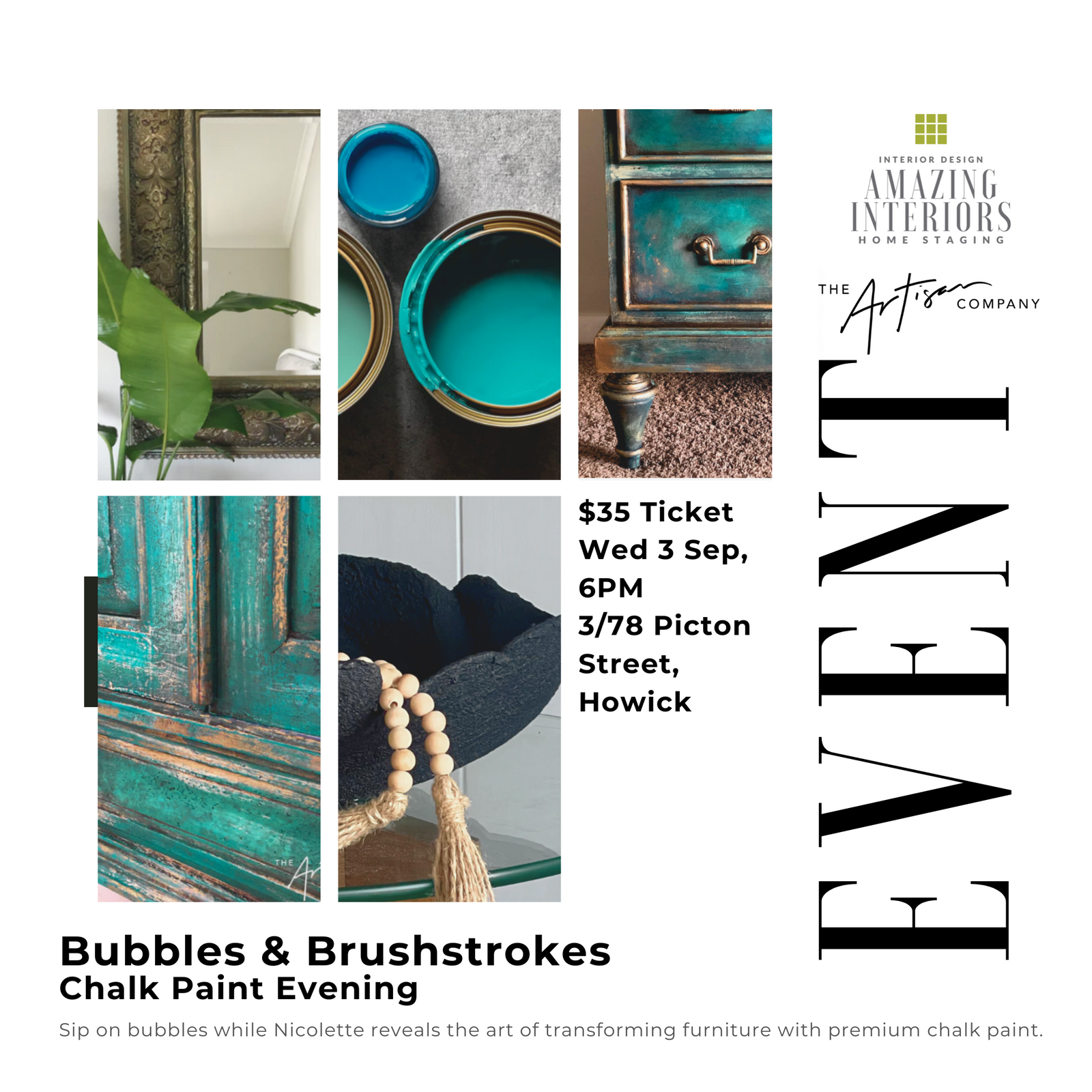 Bubbles & Brushstrokes – Chalk Paint Evening at Amazing Interiors