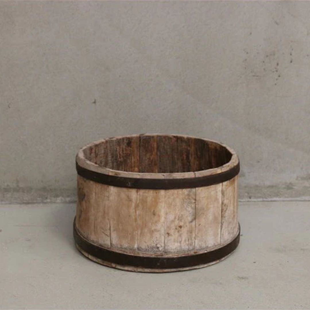 Antique Wooden Basin - Small