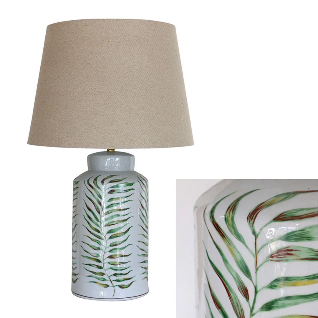 Palm Leaf Crackled Lamp Base